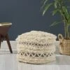 Billie Boho Ottoman Pouf Ivory/Gray - Christopher Knight Home -Ottomans Official Shop unnamed file 5858