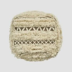 Billie Boho Ottoman Pouf Ivory/Gray - Christopher Knight Home -Ottomans Official Shop unnamed file 5860