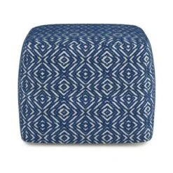 Wentworth Square Pouf - WyndenHall Patterned Teal/natural -Ottomans Official Shop unnamed file 5864
