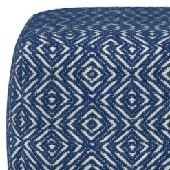 Wentworth Square Pouf - WyndenHall Patterned Teal/natural -Ottomans Official Shop unnamed file 5865