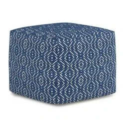 Wentworth Square Pouf - WyndenHall Patterned Teal/natural -Ottomans Official Shop unnamed file 5868