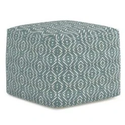 Wentworth Square Pouf - WyndenHall Patterned Teal/natural -Ottomans Official Shop unnamed file 5869