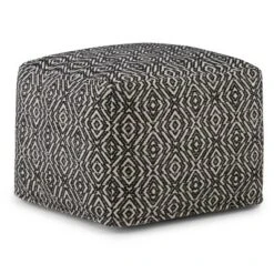 Wentworth Square Pouf - WyndenHall Patterned Teal/natural -Ottomans Official Shop unnamed file 5870