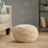 Morven Handmade Boho Fabric Pouf Cream - Christopher Knight Home -Ottomans Official Shop unnamed file 5877