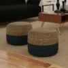 Maron Round Pouf Teal/ Natural - WyndenHall -Ottomans Official Shop unnamed file 5882