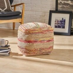 Caiman Boho Pouf Tan - Christopher Knight Home