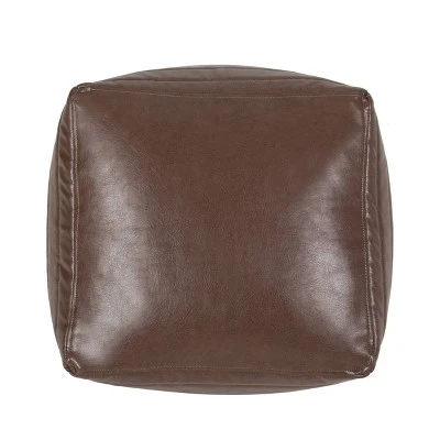 Baddow Contemporary Faux Leather Channel Stitch Cube Pouf - Christopher Knight Home Gray 4 Baddow Contemporary Faux Leather Channel Stitch Cube Pouf - Christopher Knight Home Gray – Image 2