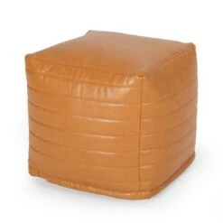 Baddow Contemporary Faux Leather Channel Stitch Cube Pouf - Christopher Knight Home Gray 18 Baddow Contemporary Faux Leather Channel Stitch Cube Pouf - Christopher Knight Home Gray -Ottomans Official Shop unnamed file 5930