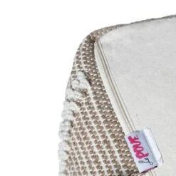 Brinket Large Contemporary Handcrafted Faux Yarn Square Pouf Ivory/Taupe - Christopher Knight Home -Ottomans Official Shop unnamed file 5937