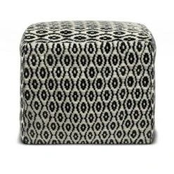 Wallis Square Woven PET Polyester Pouf Black/White - WyndenHall -Ottomans Official Shop unnamed file 5961