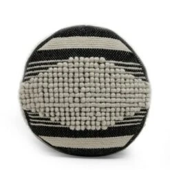 Lucknow Boho Handcrafted Fabric Cylinder Pouf - Christopher Knight Home White/denim Blue -Ottomans Official Shop unnamed file 6003