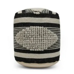 Lucknow Boho Handcrafted Fabric Cylinder Pouf - Christopher Knight Home White/denim Blue -Ottomans Official Shop unnamed file 6007