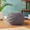 Mccardell Handcrafted Boho Fabric Pouf Charcoal - Christopher Knight Home -Ottomans Official Shop unnamed file 6012