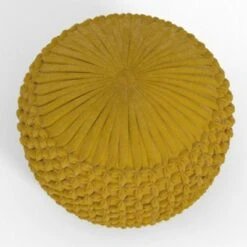 Vanessa Round Pouf Golden Yellow - WyndenHall -Ottomans Official Shop unnamed file 6030