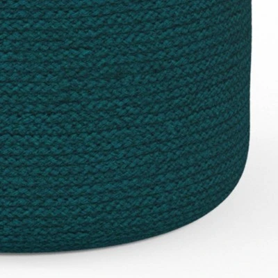Winslet Round Braided Pouf Deep Aqua - WyndenHall 6 Winslet Round Braided Pouf Deep Aqua - WyndenHall – Image 4