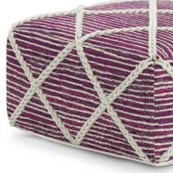 Woodley Square Pouf Magenta/Natural - WyndenHall -Ottomans Official Shop unnamed file 6045