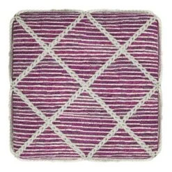 Woodley Square Pouf Magenta/Natural - WyndenHall -Ottomans Official Shop unnamed file 6046