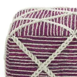 Woodley Square Pouf Magenta/Natural - WyndenHall -Ottomans Official Shop unnamed file 6047