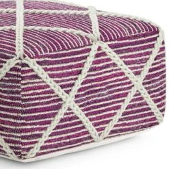 Woodley Square Pouf Magenta/Natural - WyndenHall -Ottomans Official Shop unnamed file 6048