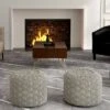 Emile Round Macrame Pouf Cloud Gray - WyndenHall -Ottomans Official Shop unnamed file 6057