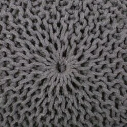 Barwick Modern Knitted Cotton Round Pouf Dark Gray - Christopher Knight Home -Ottomans Official Shop unnamed file 6073