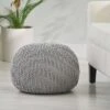 Hershel Modern Knitted Cotton Round Pouf - Christopher Knight Home Light Gray 1 Hershel Modern Knitted Cotton Round Pouf - Christopher Knight Home Light Gray -Ottomans Official Shop unnamed file 6082