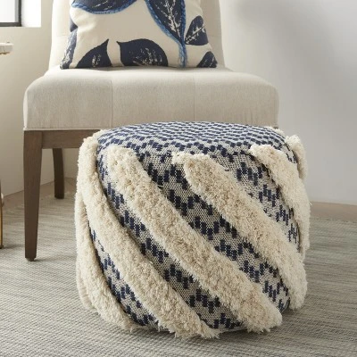 Mina Victory Life Styles Trendy Woven Indoor Pouf 4 Mina Victory Life Styles Trendy Woven Indoor Pouf – Image 2