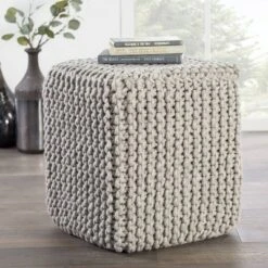 Jaipur Living Gray Scandinavian Pouf - Jaipur