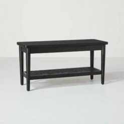 Hearth & Hand W/Magnolia Furniture Wood & Cane Accent Bench - Hearth & Hand™ with Magnolia Brown -Ottomans Official Shop unnamed file 615