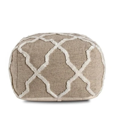 B Sides Moroccan Inspired Pouf - Anji Mountain Brown/ivory 3 B Sides Moroccan Inspired Pouf - Anji Mountain Brown/ivory