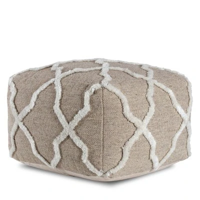 B Sides Moroccan Inspired Pouf - Anji Mountain Brown/ivory 4 B Sides Moroccan Inspired Pouf - Anji Mountain Brown/ivory – Image 2