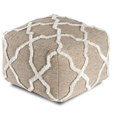 B Sides Moroccan Inspired Pouf - Anji Mountain Brown/ivory 8 B Sides Moroccan Inspired Pouf - Anji Mountain Brown/ivory – Image 6