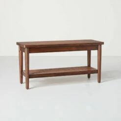 Hearth & Hand W/Magnolia Furniture Wood & Cane Accent Bench - Hearth & Hand™ with Magnolia Brown -Ottomans Official Shop unnamed file 616