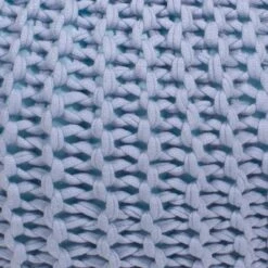 Gold Medal Hand Knitted Pouf Robin's Egg Light Blue