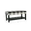 Decorative Bench with Wooden Black Plaid - HomePop -Ottomans Official Shop unnamed file 617