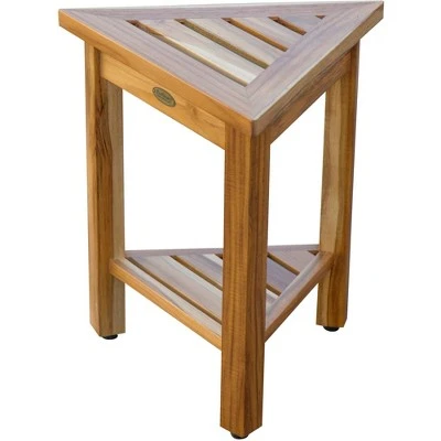 17" FlexiCorner Wide Teak Shower Shelf with Shelf - EcoDecors 4 17" FlexiCorner Wide Teak Shower Shelf with Shelf - EcoDecors – Image 2