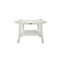 24" Harmony ED1155 Wide Teak Wood Shower Bench with Handles - CoastalVogue