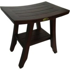 18" Satori DT167 Wide Teak Wood Shower Bench with Shelf - DecoTeak -Ottomans Official Shop unnamed file 6261