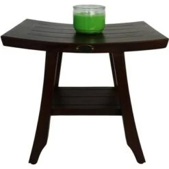 18" Satori DT167 Wide Teak Wood Shower Bench with Shelf - DecoTeak -Ottomans Official Shop unnamed file 6263