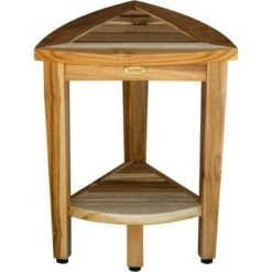 15" FlexiCorner ED975 Wide Teak Shower Bench/Stool - EcoDecors
