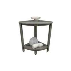 12" SnazzyCorner GR30 Wide Teak Wood Shower Bench with Shelf - CoastalVogue -Ottomans Official Shop unnamed file 6297