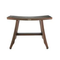 24" Satori DT161 Wide Teak Wood Shower Stool for Shaving Legs - DecoTeak