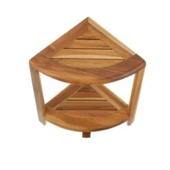 12" SnazzyCorner ED980 Wide Teak Shower Bench with Shelf - EcoDecors -Ottomans Official Shop unnamed file 6337