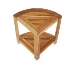12" SnazzyCorner ED980 Wide Teak Shower Bench with Shelf - EcoDecors -Ottomans Official Shop unnamed file 6338