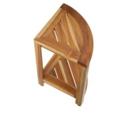 12" SnazzyCorner ED980 Wide Teak Shower Bench with Shelf - EcoDecors -Ottomans Official Shop unnamed file 6339