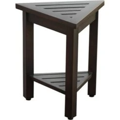 17" FlexiCorner Wide Teak Shower Shelf with Shelf Dark Brown - DecoTeak -Ottomans Official Shop unnamed file 6354
