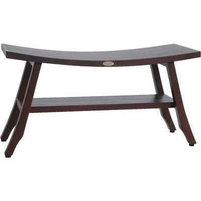 34" Satori DT176 Wide Teak Wood Shower Bench with Shelf - DecoTeak 3 34" Satori DT176 Wide Teak Wood Shower Bench with Shelf - DecoTeak