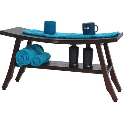 34" Satori DT176 Wide Teak Wood Shower Bench with Shelf - DecoTeak 5 34" Satori DT176 Wide Teak Wood Shower Bench with Shelf - DecoTeak – Image 3