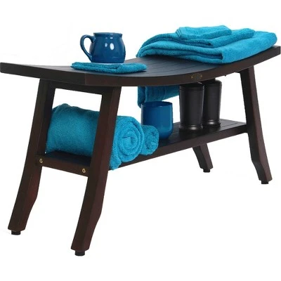 34" Satori DT176 Wide Teak Wood Shower Bench with Shelf - DecoTeak 7 34" Satori DT176 Wide Teak Wood Shower Bench with Shelf - DecoTeak – Image 5