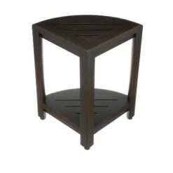 12" SnazzyCorner DT130 Wide Teak Wood Shower Bench with Shelf - DecoTeak -Ottomans Official Shop unnamed file 6371